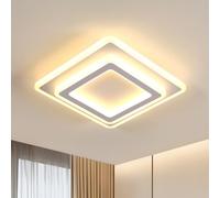 Goeco Plafonnier LED Carré Moderne 44W 4950LM 3000K, Blanc 30CM