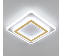 Goeco Plafonnier LED Carré Moderne 44W 4950LM 6500K, Blanc+Or 30CM