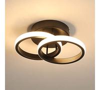 Goeco Plafonnier LED, design anneau, 2 panneaux LED intégrés, 22 W, lumière blanche chaude 3000 K, plafonnier moderne encastré pour salon, chambre à coucher et couloir (blanc chaud)