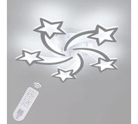 Goeco Plafonnier LED Dimmable, 50W 6200LM Luminaire Plafonnier avec Télécommande/APP, 3000K-6500K Lampe de Plafond en Forme Étoile per Chambre d'enfant et Salon, Dia 65cm, Blanc