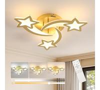 Goeco Plafonnier LED Dimmable avec Télécommande 30W 51CM, Doré