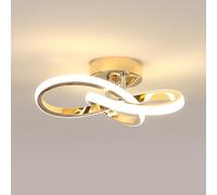 Goeco Plafonnier LED Doré, 22W Lampe de Plafond Moderne Créative en Forme de Fleur, 4500k Lumière Neutre Luminaire Plafonnier pour Chambre Salon Couloir Cuisine