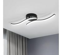 Goeco Plafonnier LED Intérieur 12W 1300LM 6500K 2 Barres, 52CM Noir