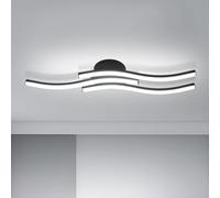Goeco Plafonnier LED Intérieur 18W 1800LM 6500K 3 Barres, 52CM Noir