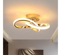 Goeco Plafonnier LED Moderne, 22W 2500LM 3000K 25CM, Doré
