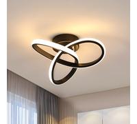 Goeco Plafonnier LED Moderne, 22W 2500LM 3000K 25CM, Noir