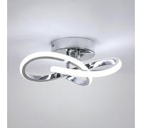 Goeco Plafonnier LED Moderne, 22W Lampe Plafond Lampes Intérieures, Luminaire Plafonnier Argenté pour Chambre Couloir Balcon, 6500K lumière blanche froide