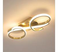 Goeco Plafonnier LED Moderne, 36W Luminaire Plafonnier LED 3000K Blanc Chaud, Lampe de Plafond Créatif Doré pour Salon Chambre Salle à Manger Cuisine