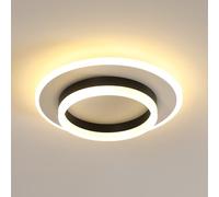 Goeco Plafonnier LED Rond Moderne 28W 3150LM 3000K Blanc+Noir 30CM