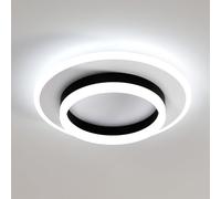 Goeco Plafonnier LED Rond Moderne 28W 3150LM 6500K Blanc+Noir 30CM