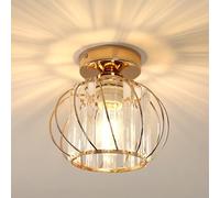 Goeco Plafonnier Or en Cristal Moderne Douille E27, 19CM