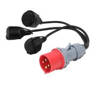 GOEDCH Adaptateur Courant Fort CEE: 400V 16A Vers Couplage CEE 3 x 230 V, Répartiteur Secteur Polyvalent pour Appareils à Courant Fort, Distributeur de Puissance Consommée pour Ateliers et Industrie