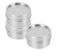 GOEDCH Boîte à déjeuner en acier inoxydable : 3 pièces 250 ml Petite boîte en acier inoxydable avec couvercle à visser Boîte de rangement étanche Récipient alimentaire rond pour collations, fruits