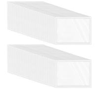 GOEDCH Lot de 150 porte-étiquettes autocollants: porte-cartes de visite transparents 6x10 cm, porte-étiquettes de rangement, porte-étiquettes autocollants étanches pour maison, bureau et l’école (25 µ