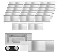 GOEDCH Lot de 20 badges nominatifs en aluminium : porte-nom magnétiques avec fente en papier et épingles de sûreté, étiquettes nominatives en aluminium avec solides pour le travail, l'exposition, le