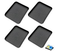 GOEDCH Lot de 4 bacs d'égouttement pour chaussures : 35 x 27,5 x 3 cm, noir, bac d'égouttement pour chaussures, imperméable et antidérapant, tapis d'égouttement en plastique, bac d'égouttement facile
