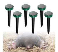 GOEDCH Lot de 6 répulsifs solaires anti-taupes : IP65 Répulsif anti-taupes à ultrasons Résultats rapides, Protection solaire Répulsif anti-taupes pour anti taupes, campagnols, gophes, serpents (vert