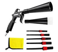 GOEDCH Pistolet de nettoyage intérieur de voiture haute pression : pistolet de nettoyage de voiture avec 2 jeux de buses pour travaux de saleté et de poussière, pistolet de nettoyage à sec pour
