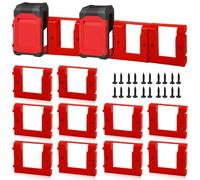 GOEDCH Support de Batterie: Lot de 10 Support Mural pour Batterie 18 V pour Einhell, Support de Rangement pour Batterie avec Vis, pour Chariots de Travail, Étagères et Boîtes à Outils, Pas de Batterie