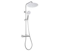 Görbach Colonne de Douche avec Robinetterie Ensemble pour Salle de Bain et Baignoire avec Mitigeur de Douche Système de Douche Thermostatique avec Douchette 3 Jets et Tête de Douche D30cm