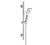 Görbach Colonne de Douche en Acier inoxydable avec Douchette à Main 3 Jets, Ensemble Barre de douche et Support de Pommeau de Douche et Tuyau pour Salle de Bain, 70cm Chromé