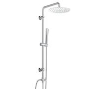 Görbach Colonne de Douche en Acier inoxydable sans Mitigeur, Ensemble de Douche Pluie Mural avec Douchette Salle de Bain et Pommeau Douche 20 cm Chromé