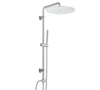Görbach Colonne de Douche en Acier inoxydable sans Mitigeur, Ensemble de Douche Pluie Mural avec Douchette Salle de Bain et Pommeau Douche 30 cm Chromé