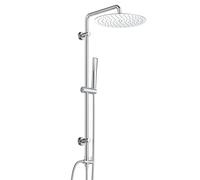 Görbach Colonne de Douche en Acier inoxydable sans Mitigeur, Ensemble de Douche Pluie Mural avec Douchette Salle de Bain et Pommeau Douche 25 cm Chromé