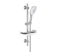 Görbach Ensemble de douche Barre de douche avec support de tête de douche, pomme de douche avec flexible et support, barre de douche 70nm avec support de douche/porte-savon Douche à main
