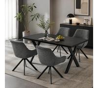 Goeurvant Ensemble Table à Manger 160x80cm et 4 Chaises Pivotantes 360° | Ensemble Table et Chaises de Salle à Manger Modernes pour Cuisine, Séjour et Salon, Confort Premium et Design Élégant