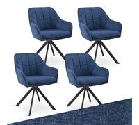 Goeurvant Lot de 4 chaises de Salle à Manger pivotantes avec accoudoirs - Mécanisme de Rotation à 360° - Chaise rembourrée en Chenille - Chaise pivotante Moderne avec Dossier pour Salle à Manger
