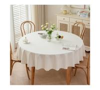 GOEXCPL Nappe Ronde Anti-Taches, Nappe enduite imperméable, Facile à Nettoyer, Beige diamètre 160 cm
