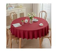 GOEXCPL Nappe Ronde Anti-Taches, Nappe enduite imperméable, Facile à Nettoyer, Bordeaux diamètre 160 cm