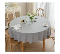 GOEXCPL Nappe Ronde Anti-Taches, Nappe enduite imperméable, Facile à Nettoyer, Gris diamètre 260 cm