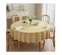 GOEXCPL Nappe Ronde Anti-Taches, Nappe enduite imperméable, Facile à Nettoyer, Jaune diamètre 160 cm