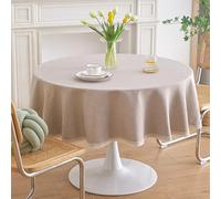 GOEXCPL Nappe ronde anti-taches, Nappe enduite imperméable, facile à nettoyer, Kaki Diamètre 200 cm