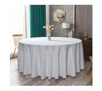 GOEXCPL Nappe Ronde de Noël Polyester pour Les Mariages et Les fêtes Lavable en Machine Modèle A Blanc Diamètre 240 cm