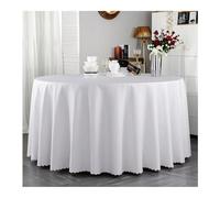 GOEXCPL Nappe Ronde de Noël Polyester pour Les Mariages et Les fêtes Lavable en Machine Modèle C Blanc Diamètre 160 cm