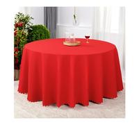 GOEXCPL Nappe Ronde de Noël Polyester pour Les Mariages et Les fêtes Lavable en Machine Modèle C Rouge Diamètre 260 cm
