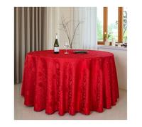 GOEXCPL Nappe Ronde de Noël Polyester pour Les Mariages et Les fêtes Lavable en Machine Modèle D Rouge Diamètre 220 cm