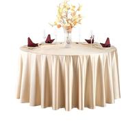 GOEXCPL Nappe Ronde en Satin, Lisse et Brillante Champagne Diamètre 240 cm