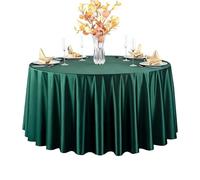 GOEXCPL Nappe Ronde en Satin, Lisse et Brillante Vert-2 Diamètre 260 cm