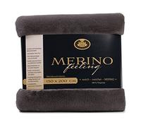 Gözze - Couverture douillette, Merino Feeling, Réversible, Haute densité 600 g/m, 150 x 200 cm - Anthracite