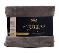 Gözze - Couverture douillette, Merino Feeling, Réversible, Haute densité 600 g/m, 180 x 220 cm - Anthracite