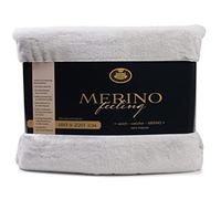 Gözze - Couverture douillette, Merino Feeling, Réversible, Haute densité 600 g/m, 180 x 220 cm - Argenté