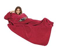 Gözze - Couverture douillette Premium avec Manches et Poche poitrine, 150 x 240 cm - Rouge