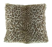 Gözze - Housse de coussin, aspect Fourrure, Design Léopard des neiges, 50 x 50 cm - Blanc
