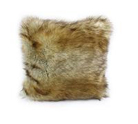 Gözze - Housse de coussin, aspect Fourrure, Design Renard, 50 x 50 cm - Marron/Rouge