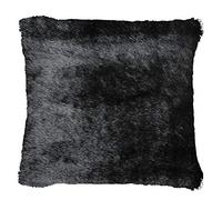 Gözze - Housse de coussin, aspect Fourrure, Design Vison, 50 x 50 cm - Noir