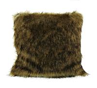 Gözze - Housse de coussin, aspect Fourrure, Design Zibeline, 50 x 50 cm - Marron